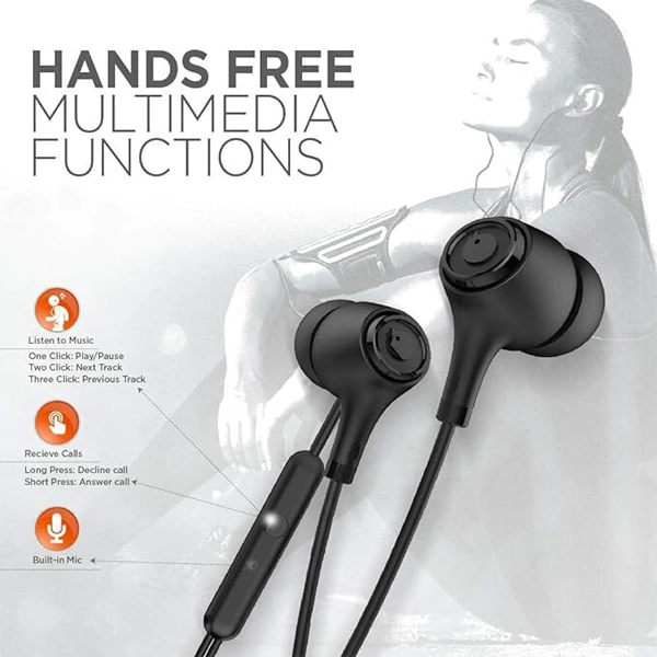 Blaupunkt EM01 in-Ear Wired Earphone with Mic - Blue - Blue