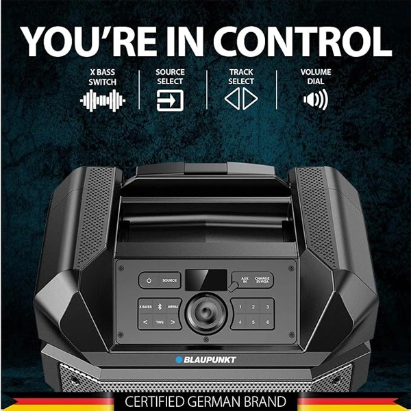 Blaupunkt Rock & ROLL PS150 Wireless Bluetooth 100W Outdoor Party Speaker