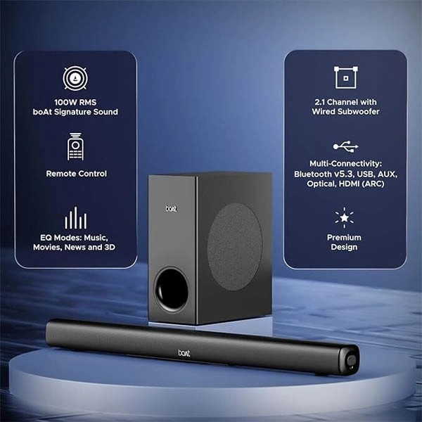 boAt Aavante Bar Mystiq Soundbar with 100W RMS Signature Sound