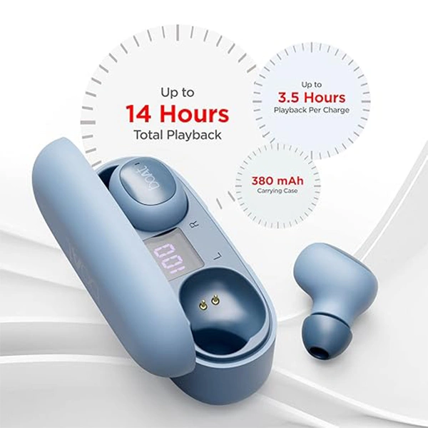 boAt Airdopes 121V2 Bluetooth Earbuds - Light Steel Blue - Light Steel Blue