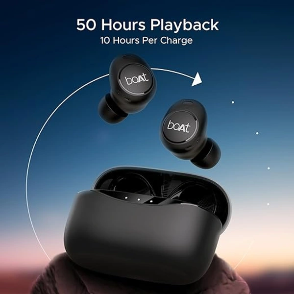 boAt Airdopes 121v2 Plus In-Ear True Wireless Earbuds - Active Black - Active Black