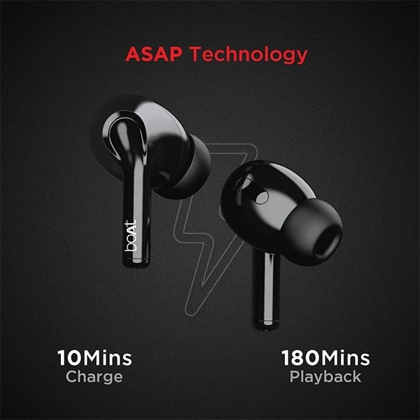 boAt Airdopes 161 with ASAP Charge - Pebble Black - Pebble Black