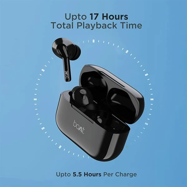 boAt Airdopes 161 with ASAP Charge - Pebble Black - Pebble Black