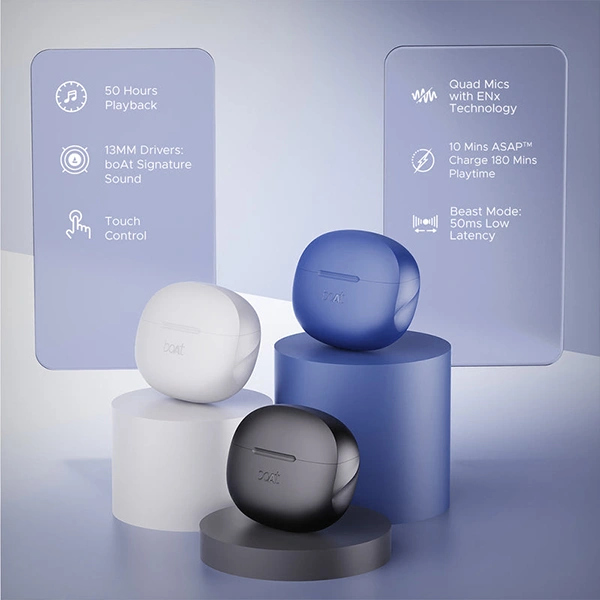 boAt Airdopes 170 TWS Wireless Earbuds With 50H Playtime - Frost White - Frost White