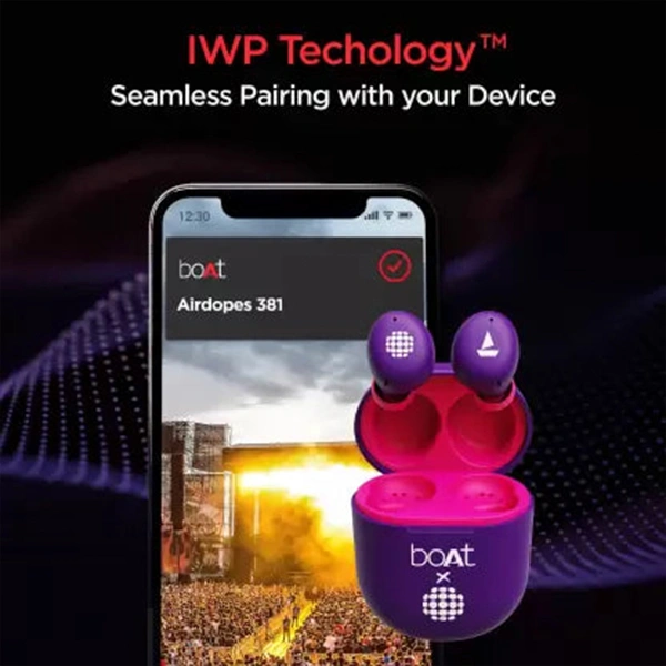 boAt Airdopes 383 Sunburn Edition True Wireless Earbuds - Techno Purple - Techno Purple