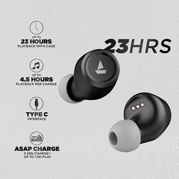 boAt Boat Airdopes 391 Bluetooth Truly Wireless Earbuds - Active Black - Active Black