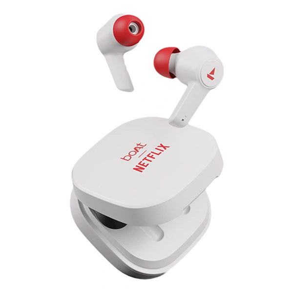 boAt Airdopes 411 ANC Netflix Steam Edition - White - White