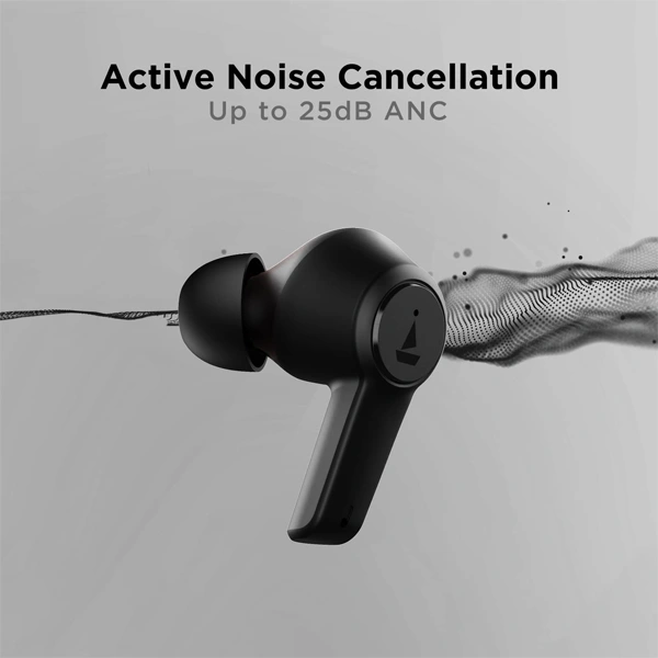 boAt Airdopes 413 ANC Wireless Earbuds with Noise Cancellation - Black - Black