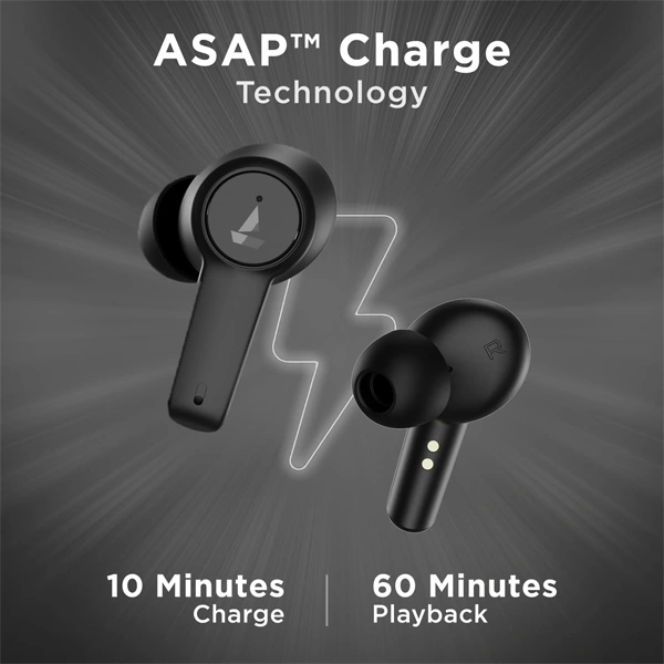 boAt Airdopes 413 ANC Wireless Earbuds with Noise Cancellation - Black - Black