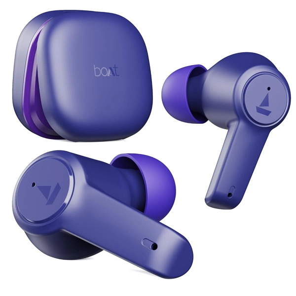 boAt Airdopes 413 ANC Wireless Earbuds with Noise Cancellation - Purple - Purple
