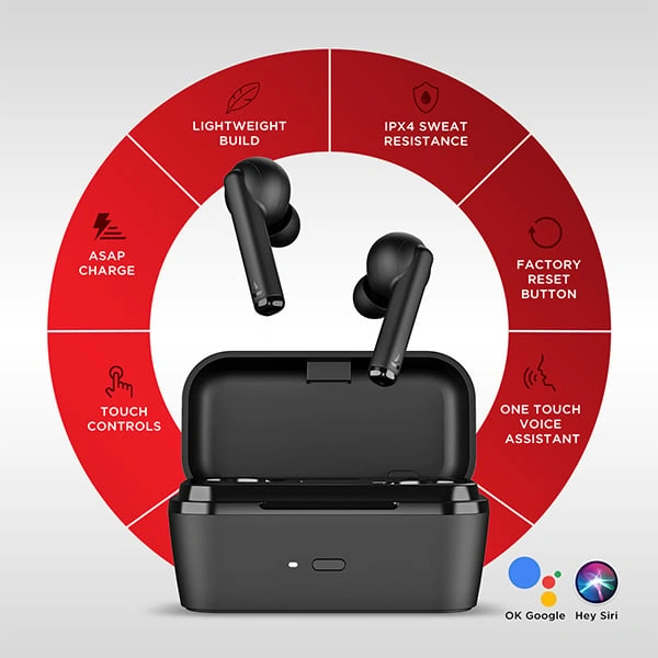 boAt Airdopes 452 TWS Earbuds - Sporty Blue - Sporty Blue