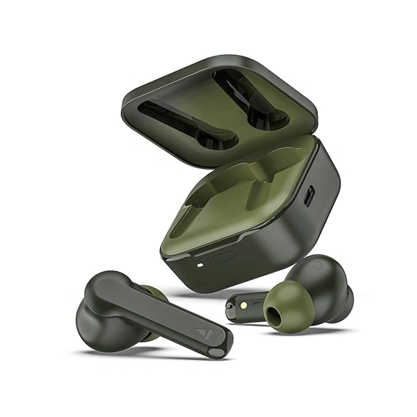 boAt Airdopes 458 TWS Wireless Earbuds - Olive Green - Olive Green
