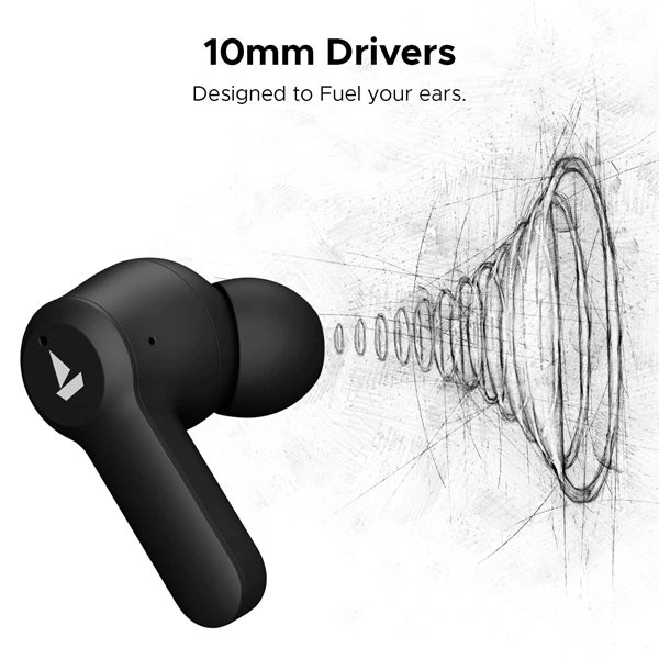 boAt Airdopes Fuel In Ear TWS Earbuds - Black - Black