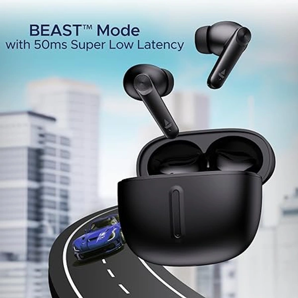 boAt Airdopes Max Wireless Earbuds with 100 Hours Playback - Carbon Black - Carbon Black