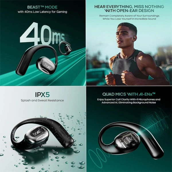 boAt Airdopes Progear Wireless Earbuds - Black - Black
