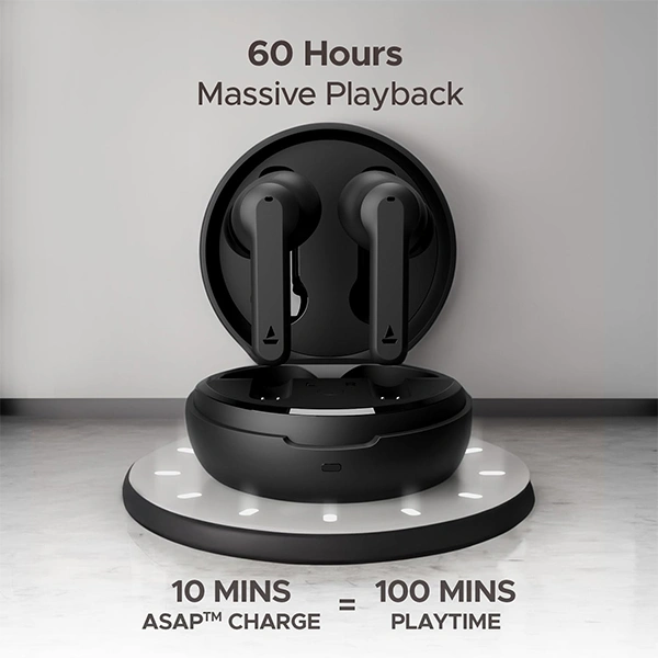 boAt Airdopes Sonik in Ear TWS Earbuds with 60 hrs Playback - Thunder Black - Thunder Black