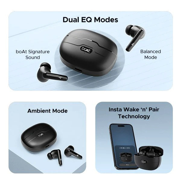 boAt Airdopes Unity ANC Bluetooth Earbud - Black - Black