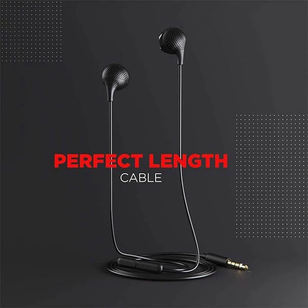 boAt Bassheads 104 in Ear Wired Earphones - Black - Black