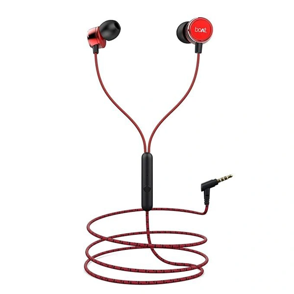 boAt BassHeads 172 Wired in Ear Earphone with Mic - Red - Red