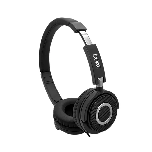 boAt BassHeads 900 On-Ear Wired Headphones - Black - Black