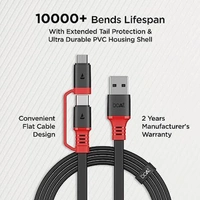 boAt Deuce USB 500 2-In-1 Charging Cable - Black - Black