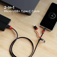 boAt Deuce USB 500 2-In-1 Charging Cable - Black - Black