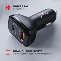 boAt Dual QC-PD Port Rapid Car Charger With Power Delivery Cable - Black