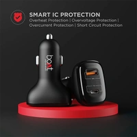 boAt Dual QC-PD Port Rapid Car Charger With Power Delivery Cable - Black