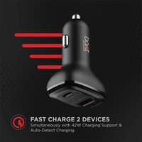 boAt Dual QC-PD Port Rapid Car Charger With Power Delivery Cable - Black
