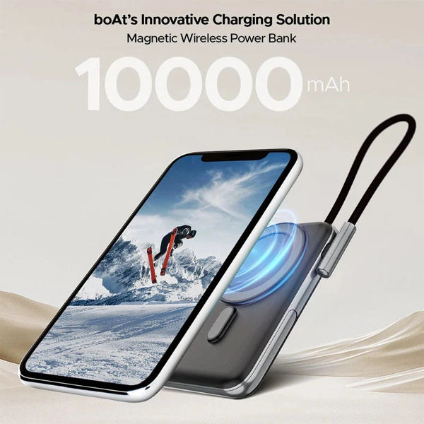 boAt EnergyShroom PB330 10K mAh Magnacharge Power Bank - Black - Black