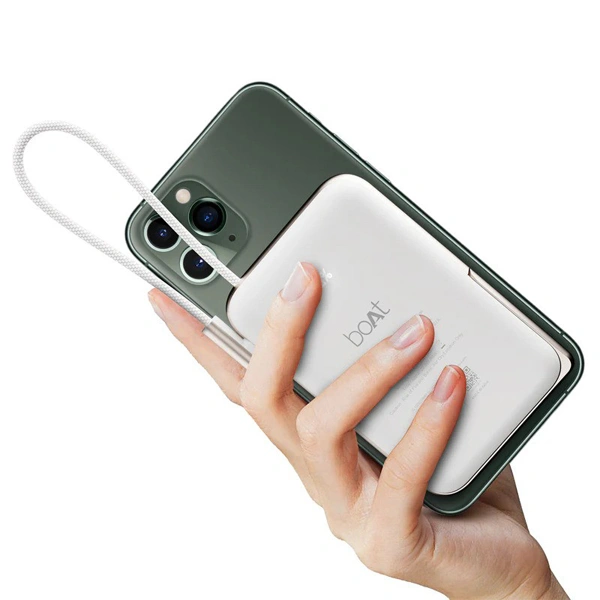 boAt EnergyShroom PB330 10K mAh Magnacharge Power Bank - White - White