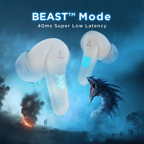 boAt Immortal 131 TWS Wireless Gaming Earbuds - White Sabre - White Sabre