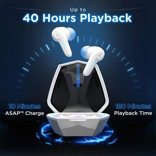 boAt Immortal 131 TWS Wireless Gaming Earbuds - White Sabre - White Sabre