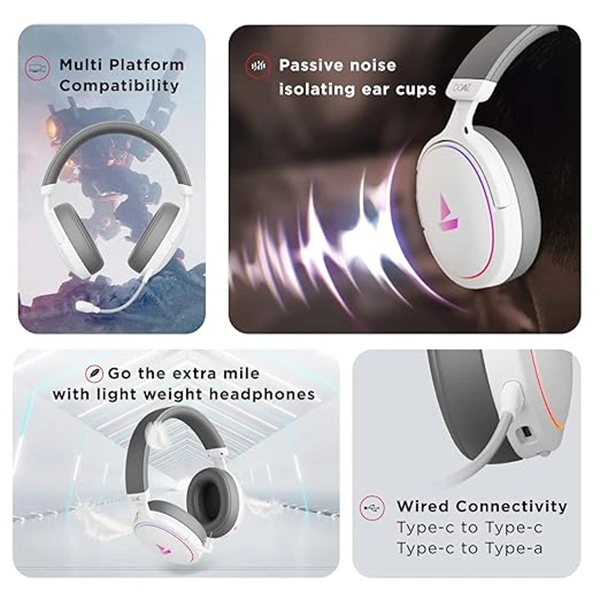 boAt Immortal IM 300 Over-Ear Wired Gaming Headphones - Black - Black