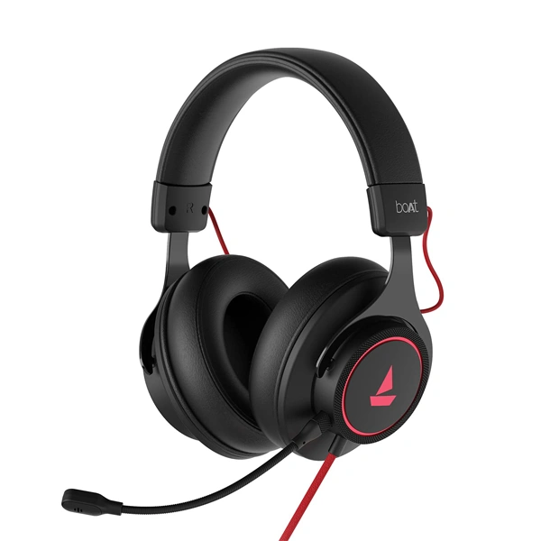 boAt Immortal IM1000D Dual Channel Gaming Headphones - Black - Black