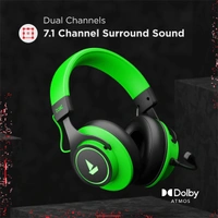 boAt Immortal IM1000D Dual Channel Gaming Headphones - Black - Black
