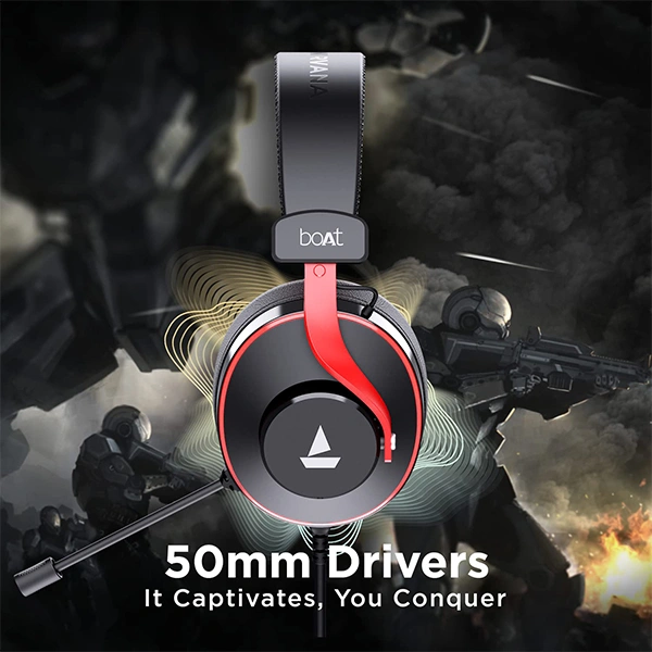 boAt Immortal IM-700 Gaming Bluetooth Wireless Over Ear Headphones - Aqua Blue, Beige, Black