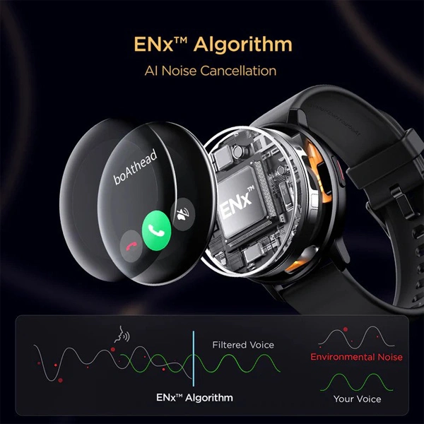 boAt Lunar Call 1.39 AMOLED Display Smart Watch - Active Black - Active Black