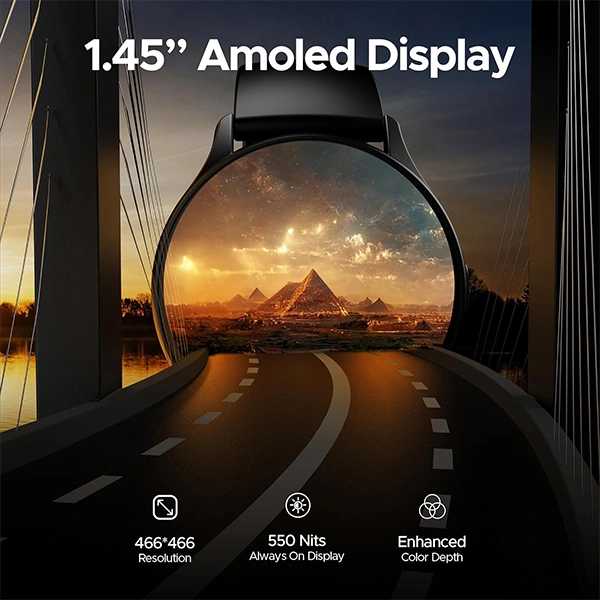 boAt Lunar Peak with 1.45 AMOLED Display Advanced BT Calling Smart Watch - Black - Black