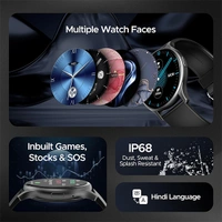boAt Lunar Peak with 1.45 AMOLED Display Advanced BT Calling Smart Watch - Black - Black