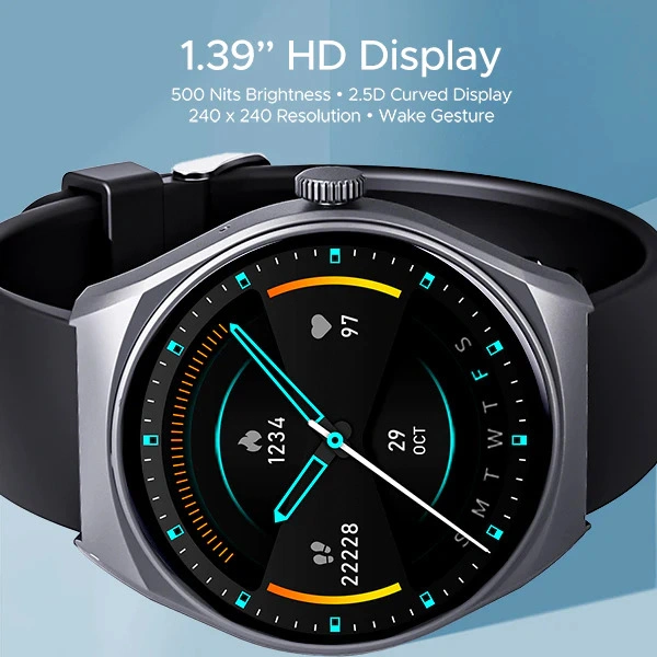 boAt Lunar Seek Premium Smartwatch with Bluetooth Calling - Dark Grey - Dark Grey