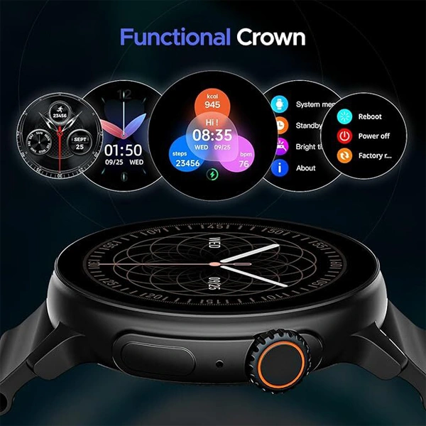 boAt Lunar Tigon Smart Watch with 1.45" AMOLED Display - Deep Blue - Deep Blue