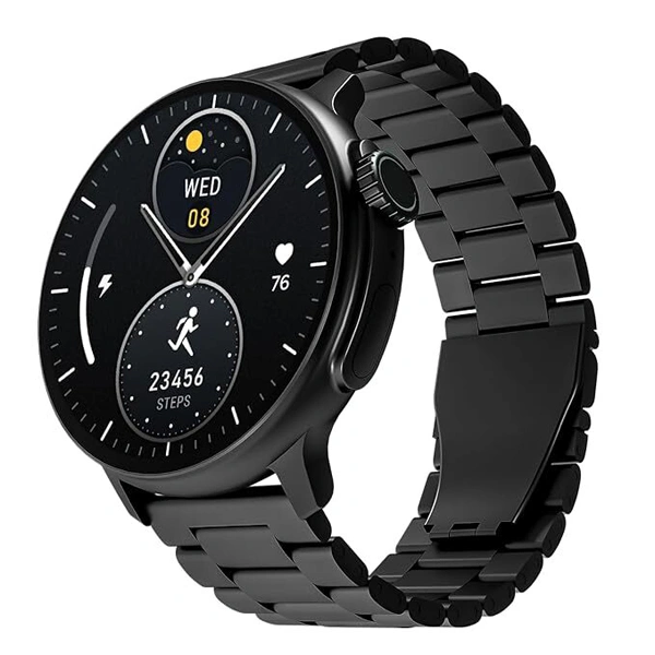 boAt Lunar Tigon Smart Watch with 1.45" AMOLED Display - Steel Black - Steel Black
