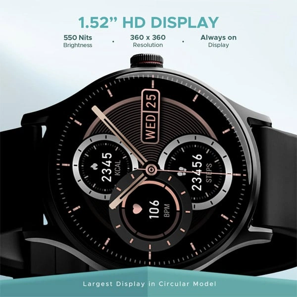 boAt Lunar Vista with 1.52" HD Display Smartwatch - Grey - Grey