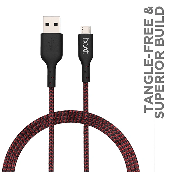 boAt Micro USB 150 1.5 Meter USB Cable - Jet Black - Jet Black