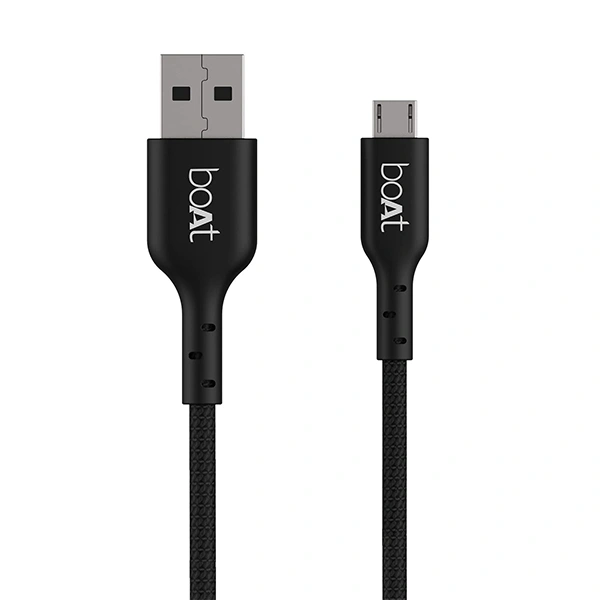 boAt Micro USB 150 1.5 Meter USB Cable - Jet Black - Jet Black
