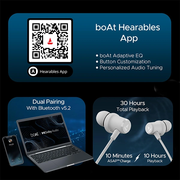 boAt Nirvana 525ANC Wireless Earphone with Dolby Audio - Cosmic Grey - Cosmic Grey