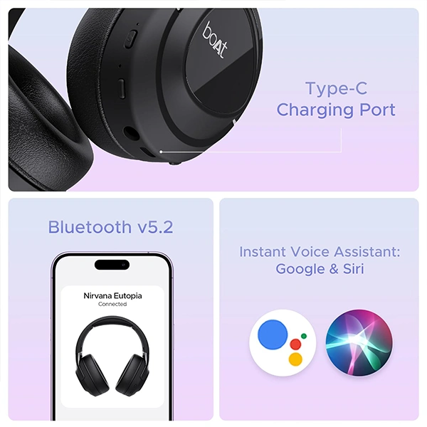 boAt Nirvana Eutopia Bluetooth Headphones - Primia White - Primia White