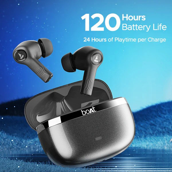 boAt Nirvana Ion ANC Bluetooth Wireless Earbuds - Charcoal Black - Charcoal Black
