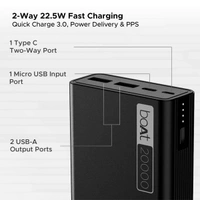 boAt PB400 Powerbank with 20000mAh Battery - Steel Blue - Steel Blue